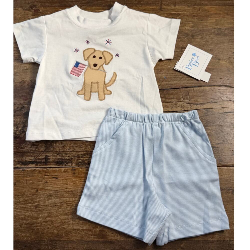 Bailey Boys Patriotic Boys Knit shorts set NWT size 12mo‎ $66